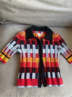 Maeve by Anthropologie Collared Cropped Cardigan Button Front in Size Medium